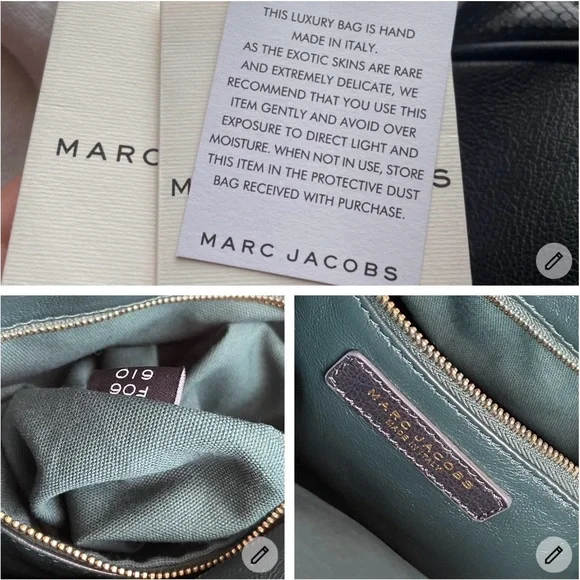 Marc Jacobs Snake Skin & Leather Karen Stam Kisslock Satchel Italy Y2K - Picture 9 of 16